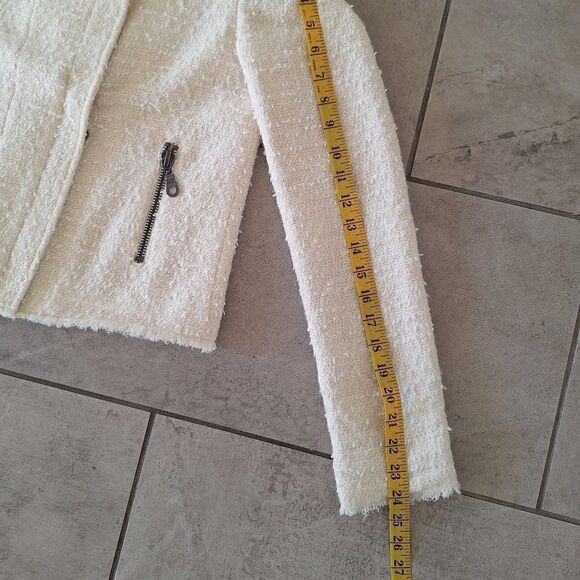 Truth and Pride Moto Jacket Women's Cream Metallic Long Sleeve Size S - Picture 9 of 9